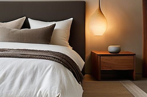 Arranging furniture in a master bedroom.