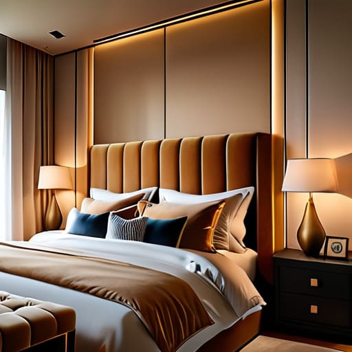 Essential lighting layers for bedroom ambiance.